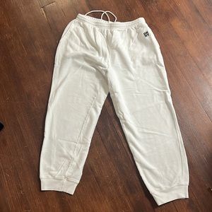 Vintage DKNY White Cotton Sweatpants with Drawstring